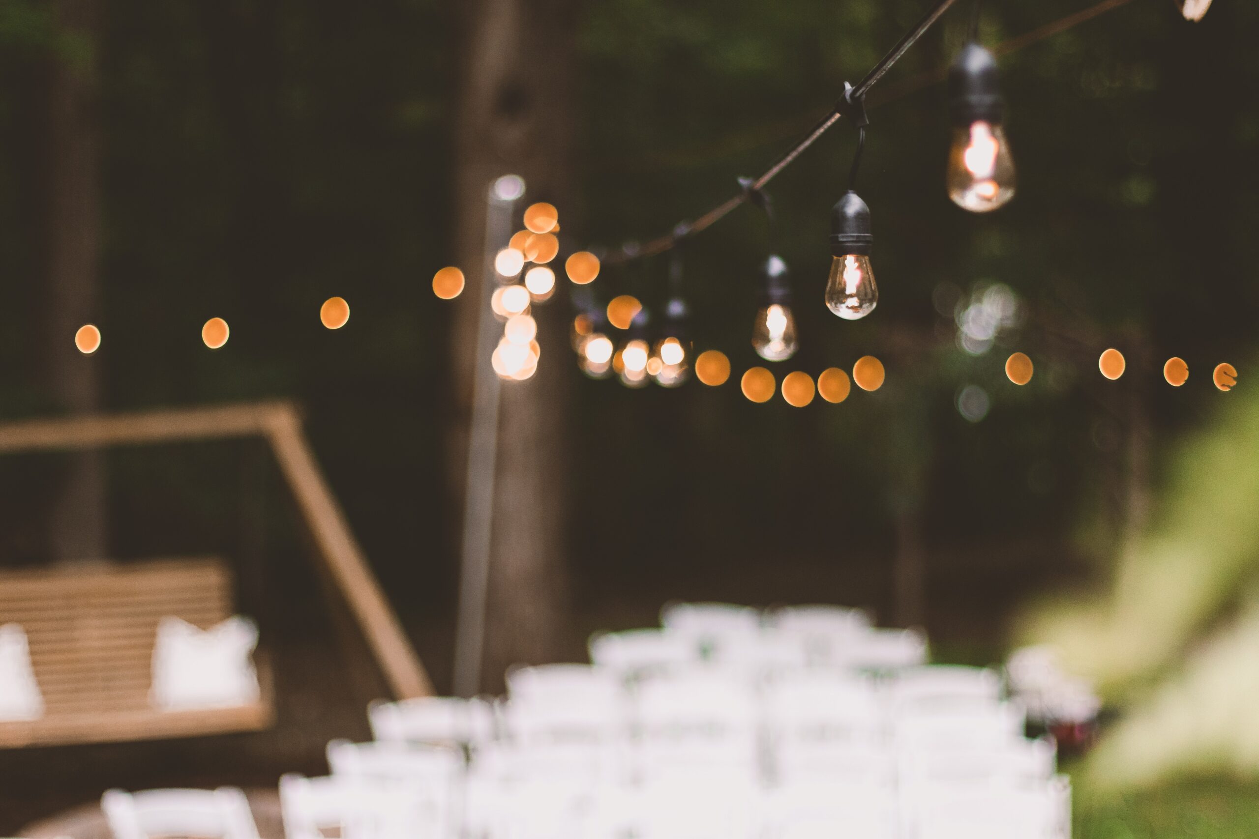 How long do outdoor string lights over garden last
