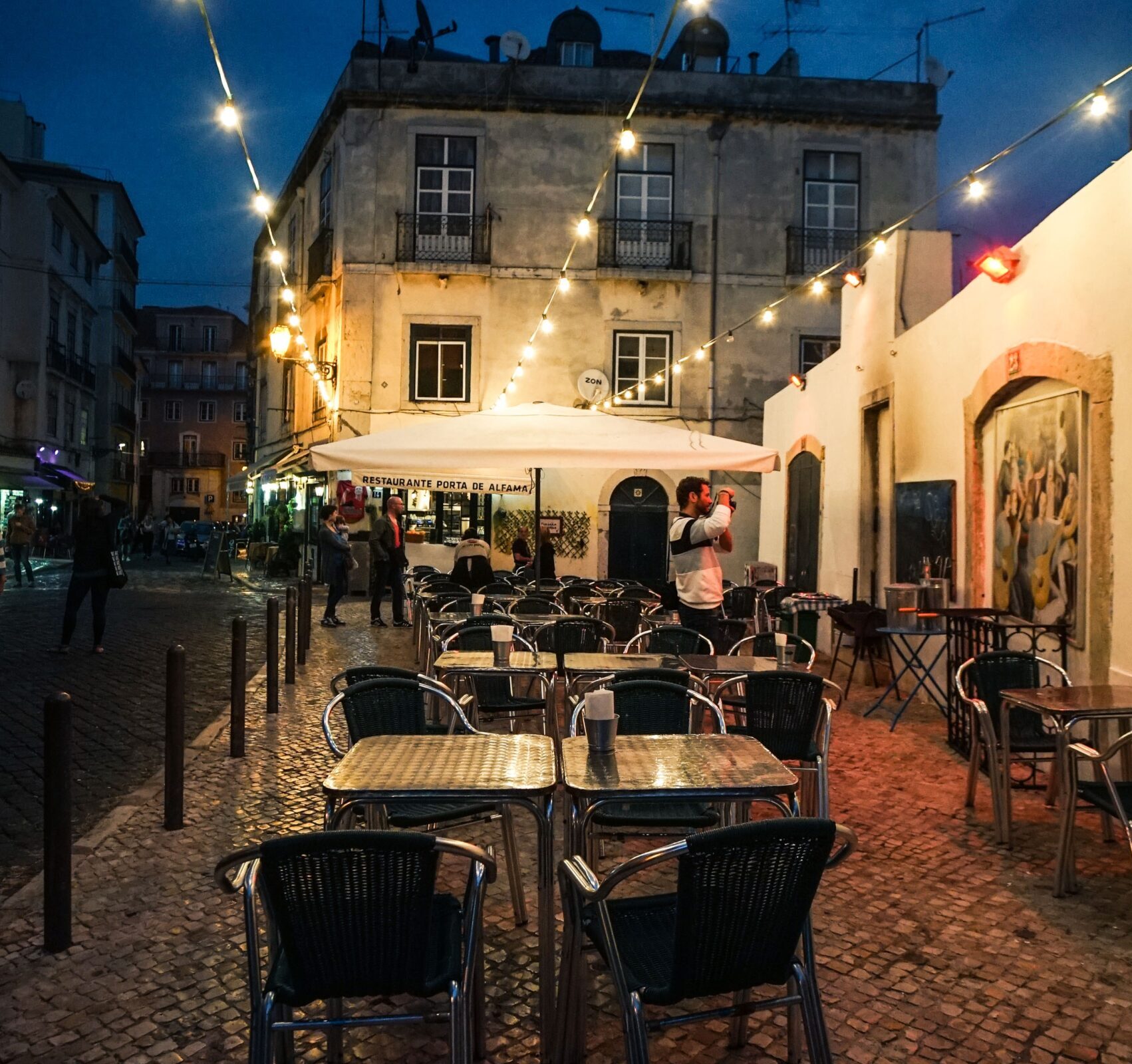 Restaurant outdoor patio illuminated - how often maintain outdoor lighting of business