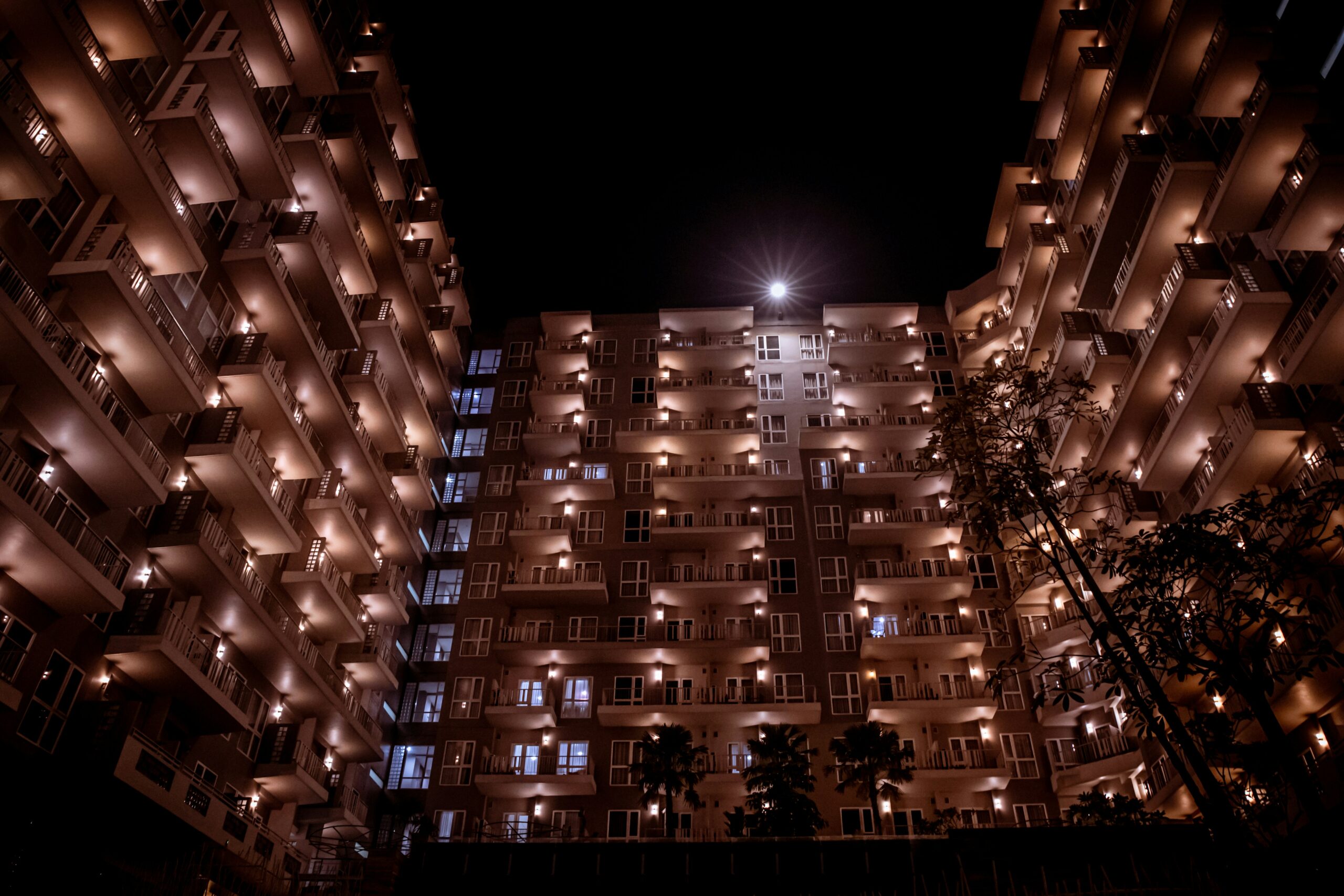 lighting in an apartment complex